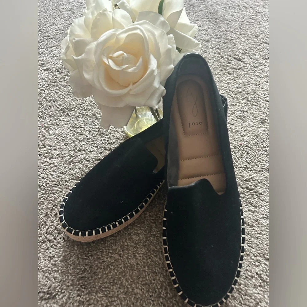 Joie Cara canvas, black Espadrille Flats, size 10, NWOT